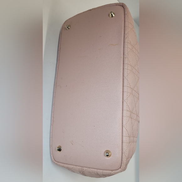 Christian Dior Pink Cannage Coated Canvas Handbag with coa card. - Picture 7 of 16
